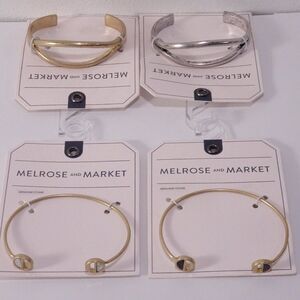 Nordstrom  Melrose and Market Black Howlite Cut Out Cuff Bracelet NWT 40 Set 4